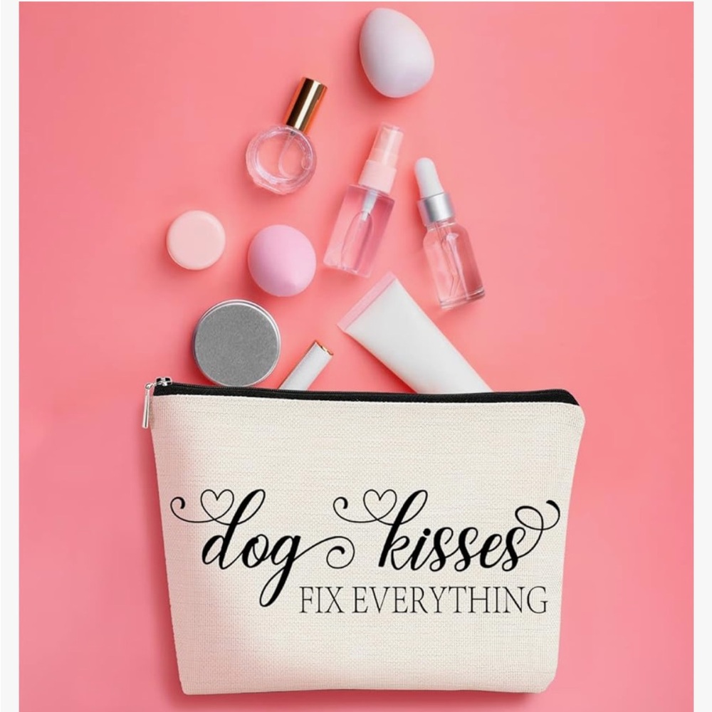 Dog Kisses Fix Everything Makeup cosmetics Travel Bag